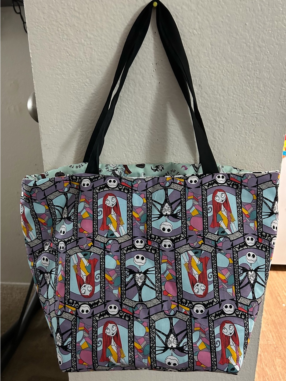 Nightmare Before Christmas Patterned Tote Bag in Multicolor